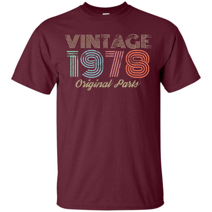 Vintage 1978 T-shirt Retro 70s 40th Birthday Maroon