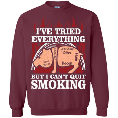Tried Everything But Cant Quit Smoking Barbecue Shirt Maroon