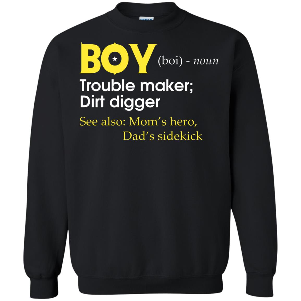 Boy Definition Trouble Maker Dirt Digger Shirt Black
