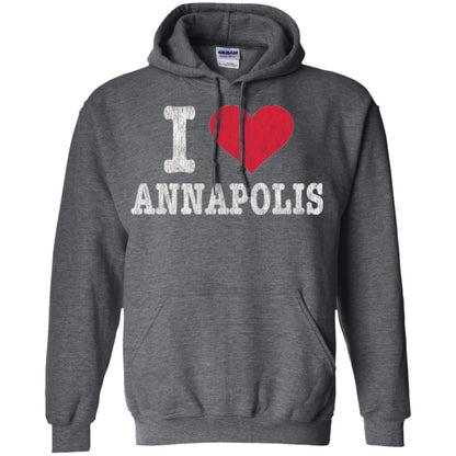 Distressed Retro I Love Annapolis T-shirt Dark Heather