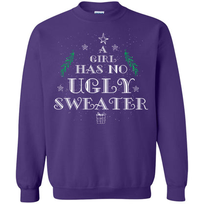 Christmas T-shirt A Girl Has No Ugly Sweater Purple