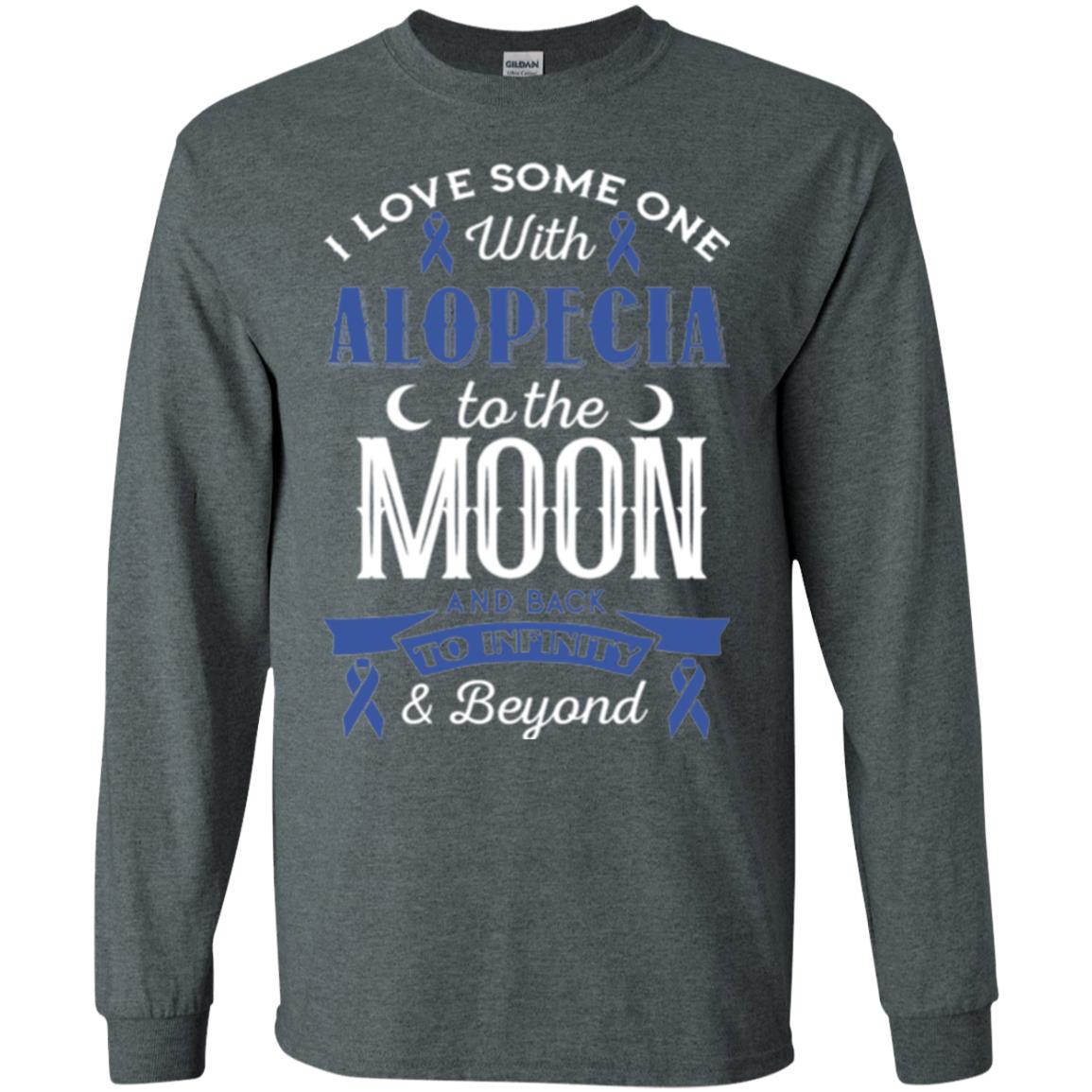 Alopecia Awareness T-shirt Love Someone With Alopecia To The Moon Dark Heather