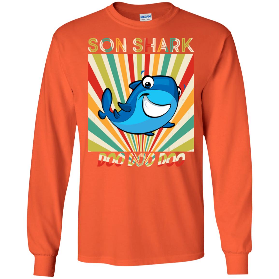 Son Shark Doo Doo Doo Family Shark Gift Shirt Orange