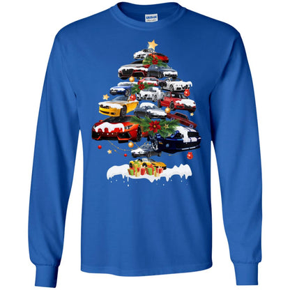 Cars Christmas Tree X-mas Gift Shirt For Mens Or Womens Royal