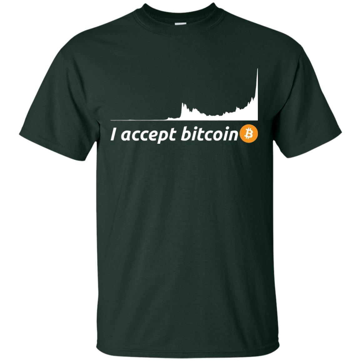 Cryptocurrency T-shirt I Accept Bitcoin Forest Green