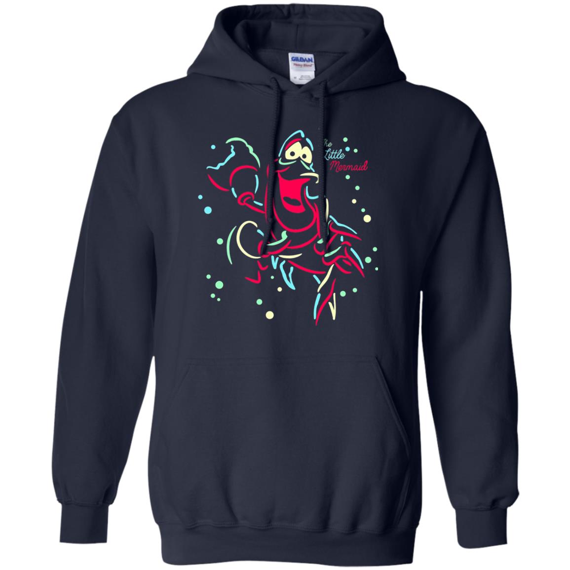 Disney Little Mermaid Neon Sebastian Graphic T-shirt Navy