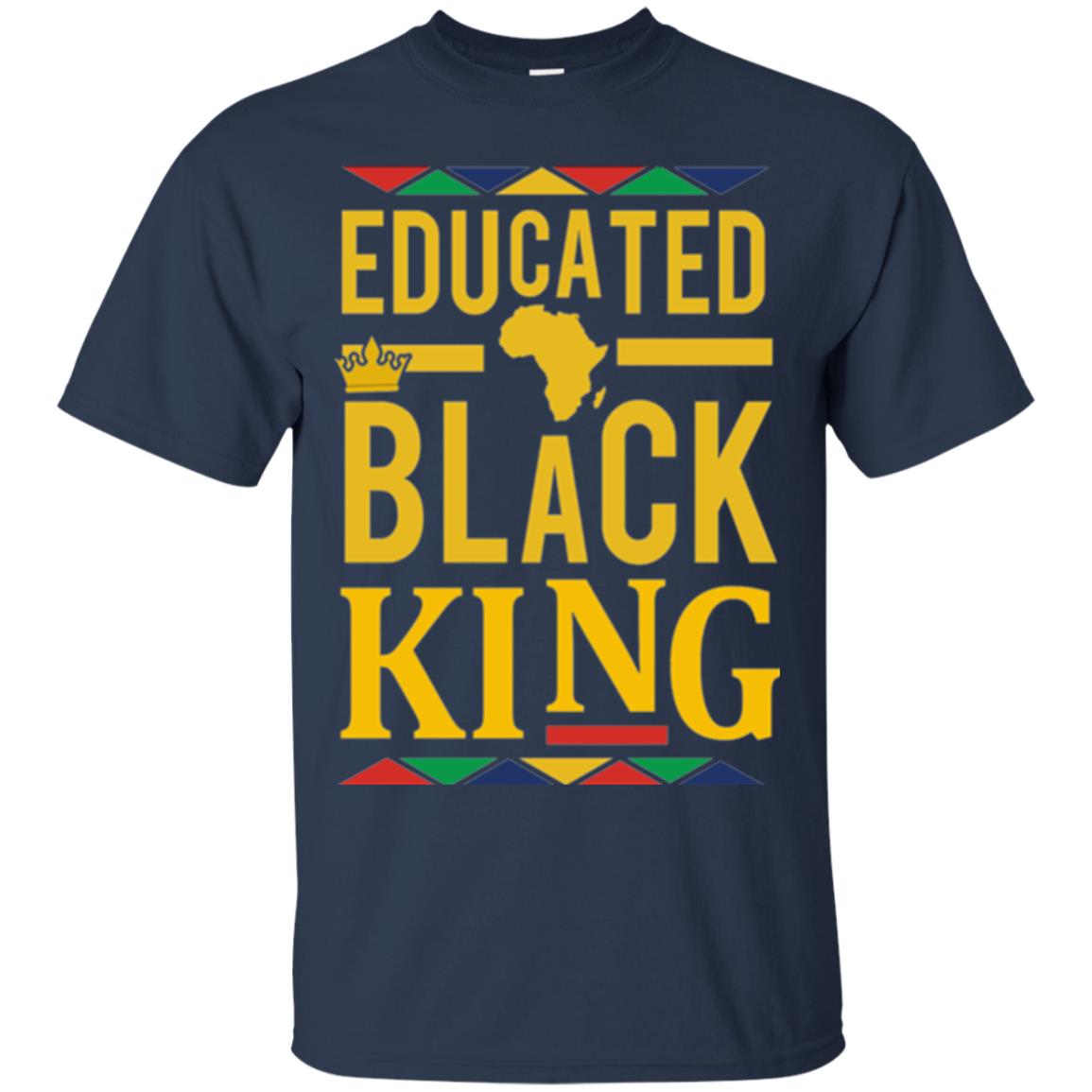 African Dna Pride T-shirt Dashiki Educated Black King Navy