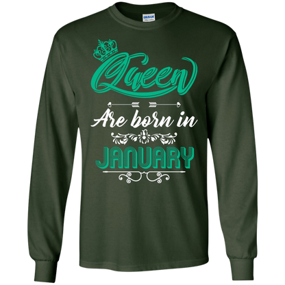 Brithday T-Shirt Queen Are Born In January Forest Green