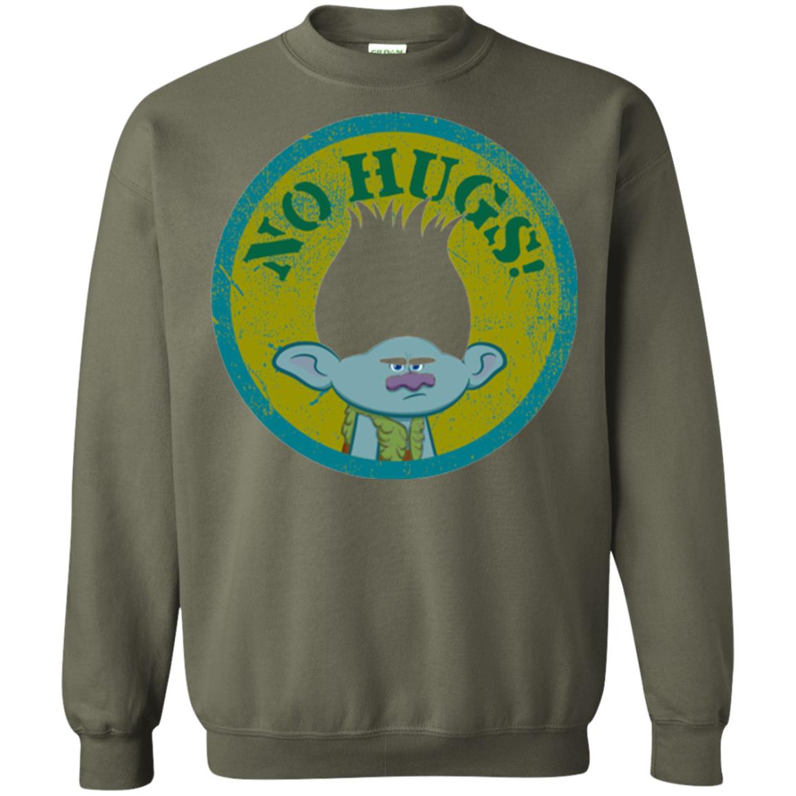 Dream Works_ Trolls No Hugs T-shirt Military Green