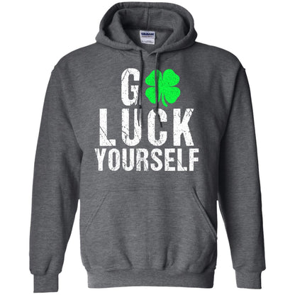 Go Luck Yourself Funny Saint Patrick_s Day T-shirt Dark Heather