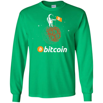 Bitcoin T-shirt Featuring Astronaut Irish Green