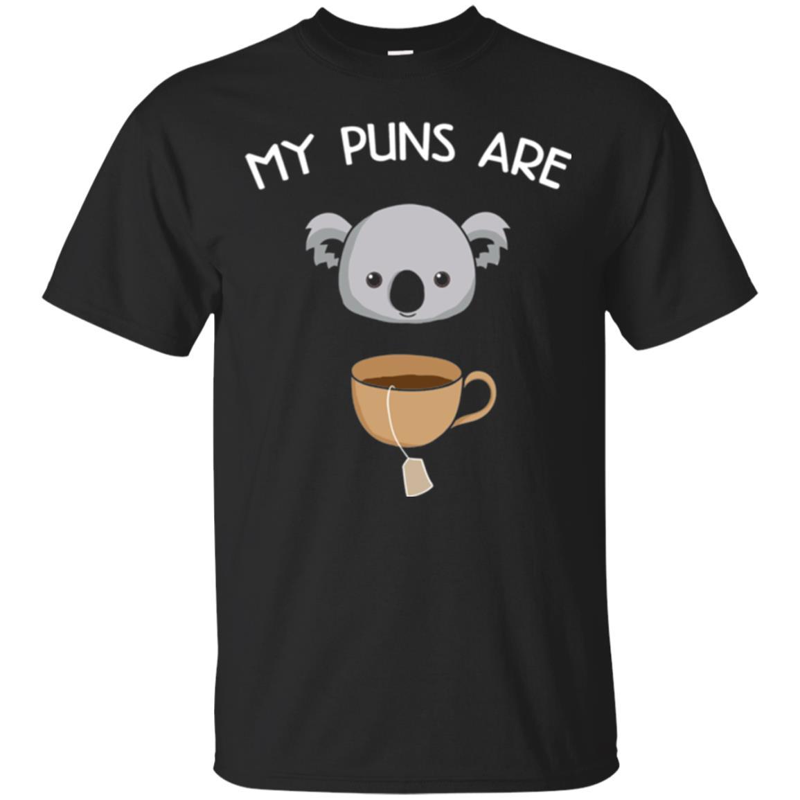 Animal Puns T-shirt My Puns Are Koala Tea Black