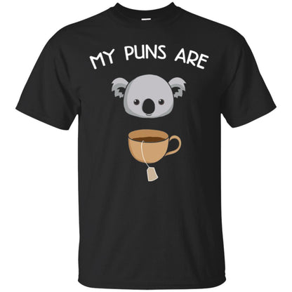 Animal Puns T-shirt My Puns Are Koala Tea Black