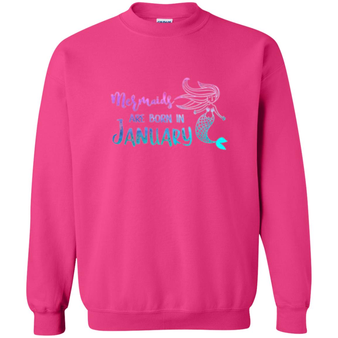 Mermaids Are Born In January Birthday T-shirt Heliconia