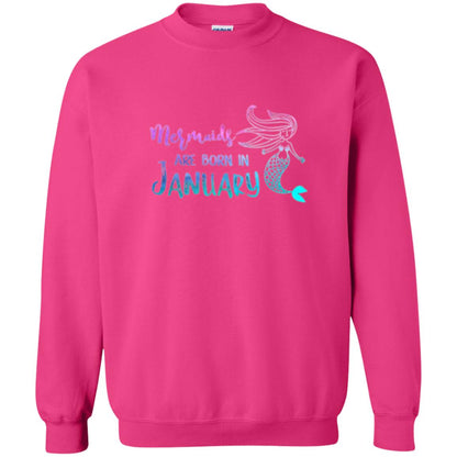 Mermaids Are Born In January Birthday T-shirt Heliconia