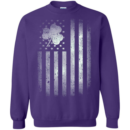Vintage Irish American Shamrock Flag St Patricks Day T-shirt Purple