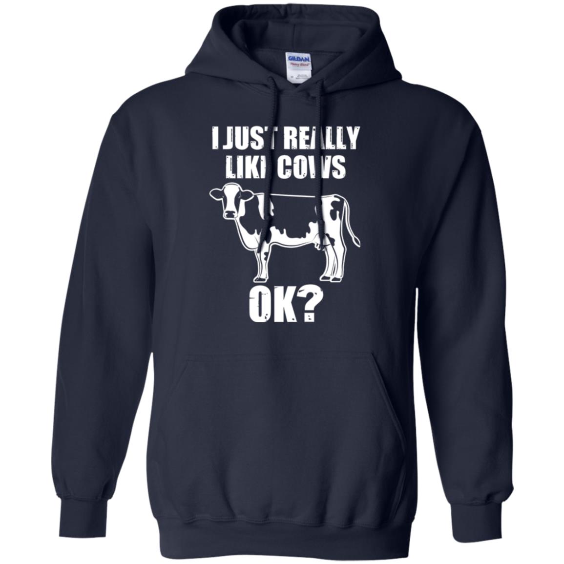 Cow Lovers T-shirt I Just Really Like Cows Ok Navy