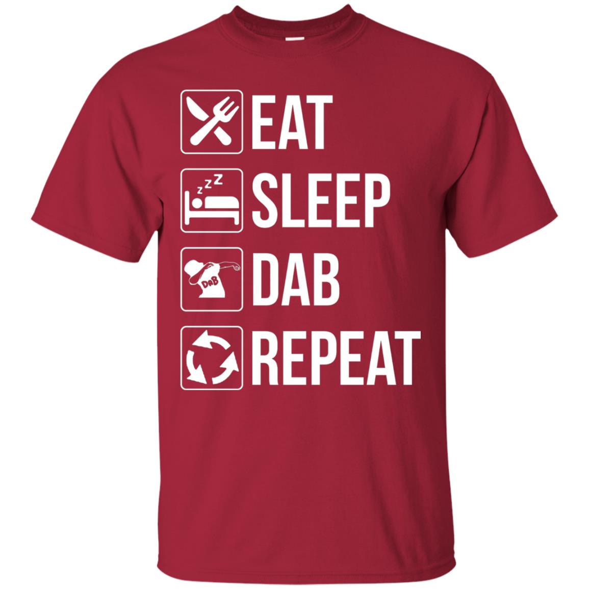 Funny Eat Sleep Dab Repeat T-shirt Cardinal