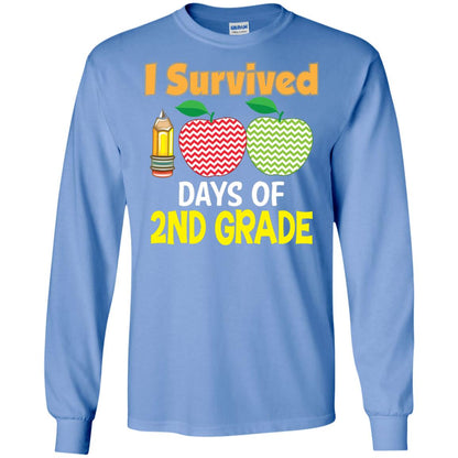 Kindergarten T-shirt I Survived 100 Days Of 2nd Carolina Blue
