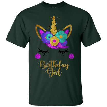 Unicorn Birthday Girl T-shirt Forest