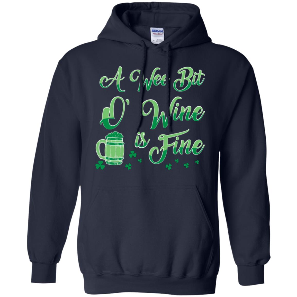 A Wee Bit O’ Wine Is Fine St. Patrick's Day T-shirt Navy