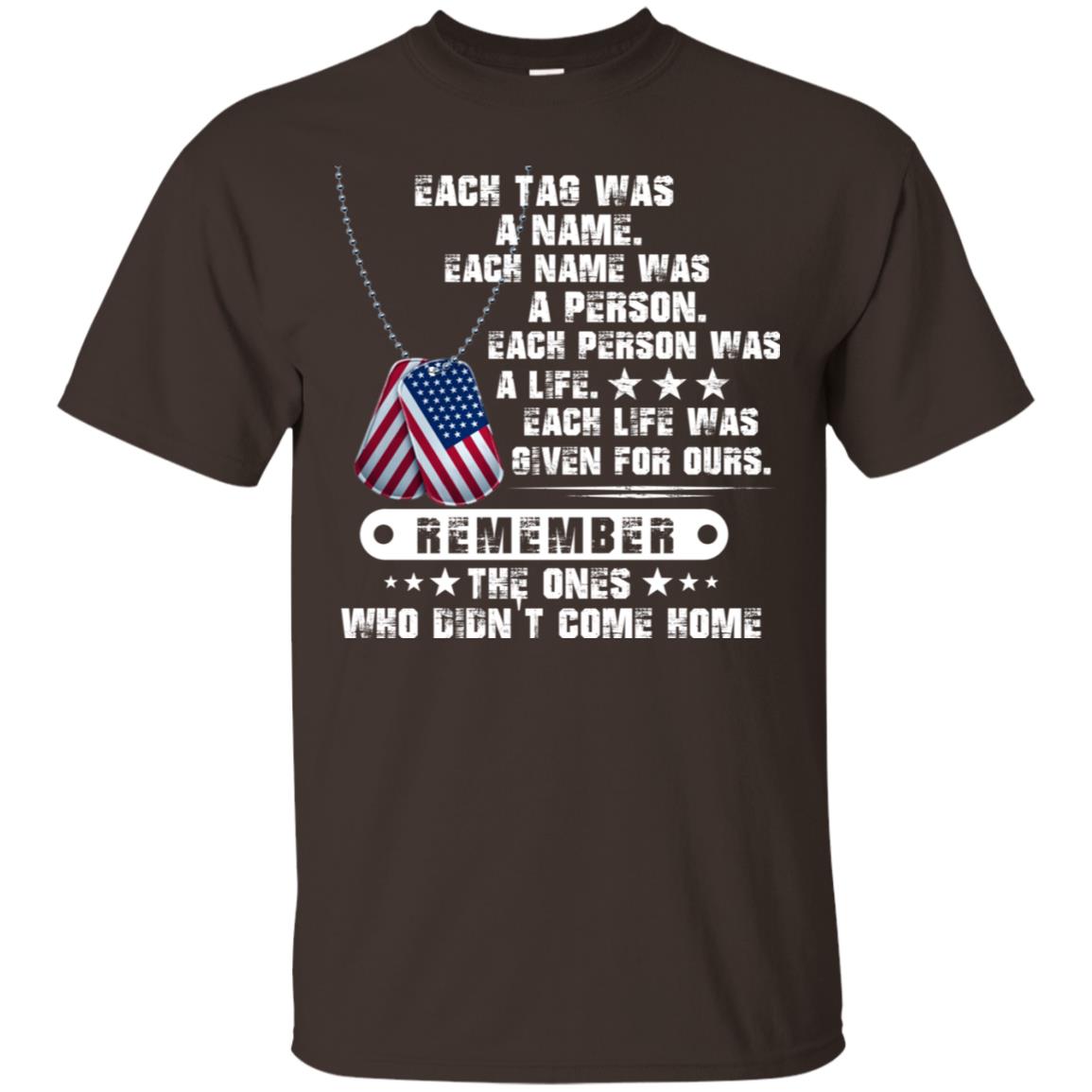 Each Tag Was A Name. Each Name Was A Person. Each Person Was A Life Shirt Dark Chocolate