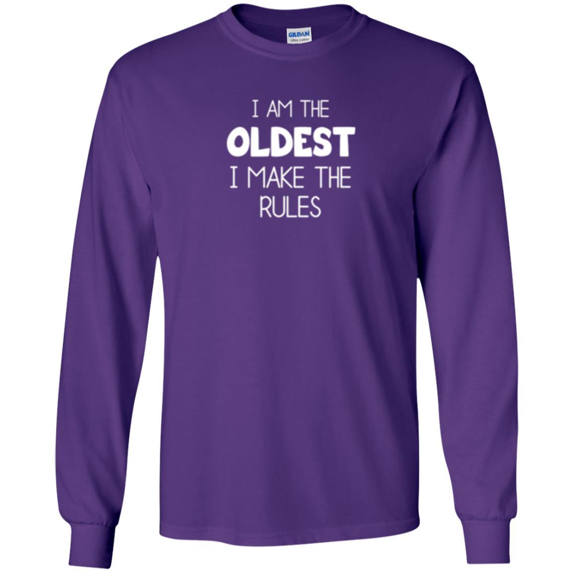 Family T-shirt I'm The Oldest I Make The Rules Purple