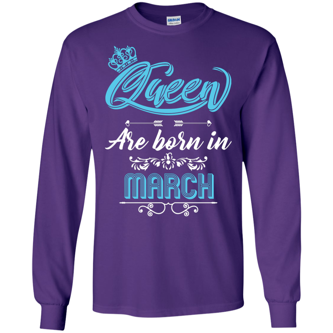 Brithday T-Shirt Queen Are Born In March Purple