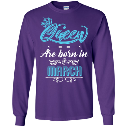 Brithday T-Shirt Queen Are Born In March Purple