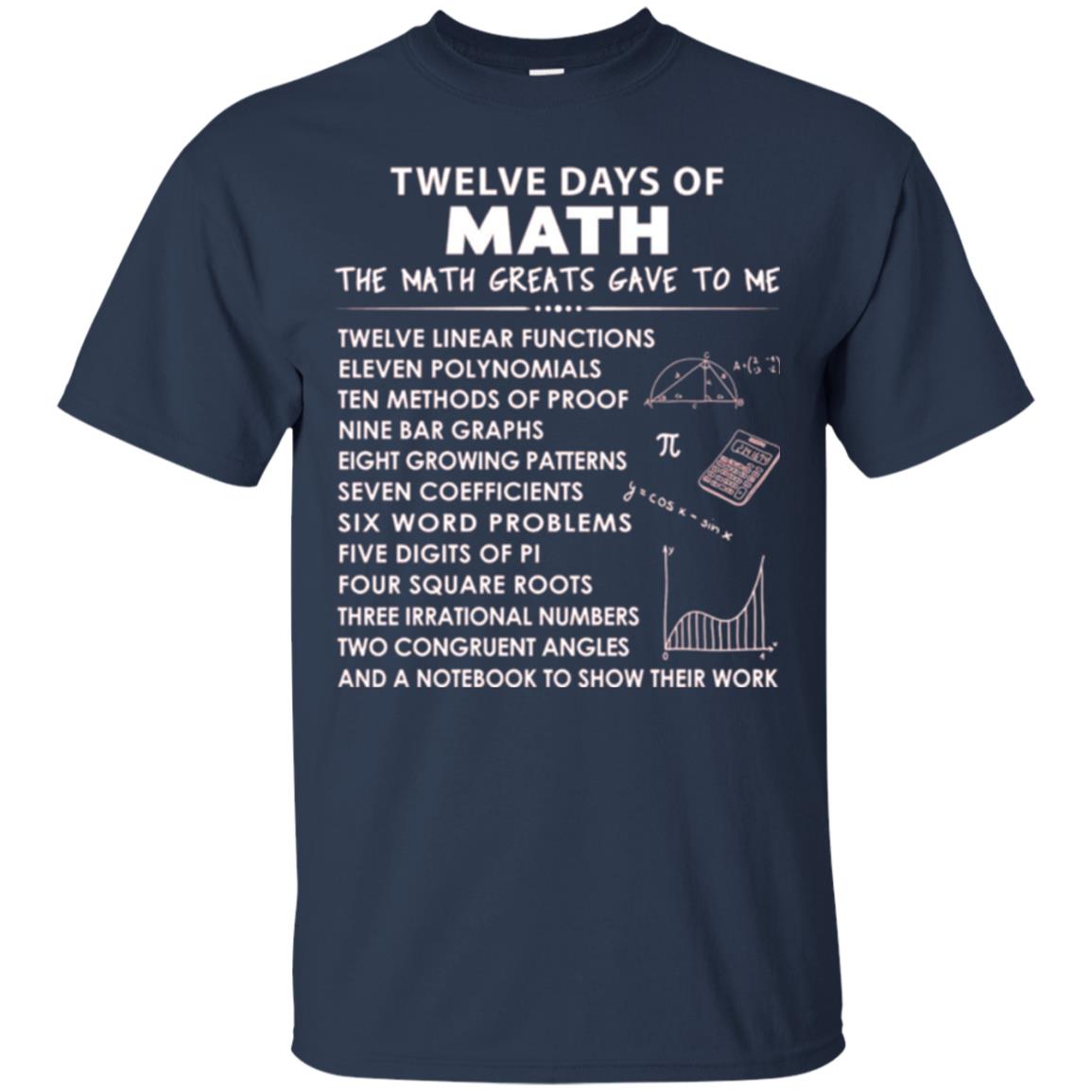 Math T-shirt Twelve Days Of Math Navy