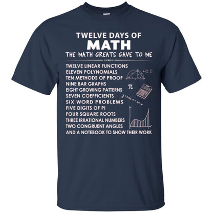 Math T-shirt Twelve Days Of Math Navy