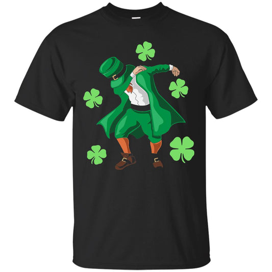 Funny Dabbing Leprechaun St. Patricks Day T-shirt Black