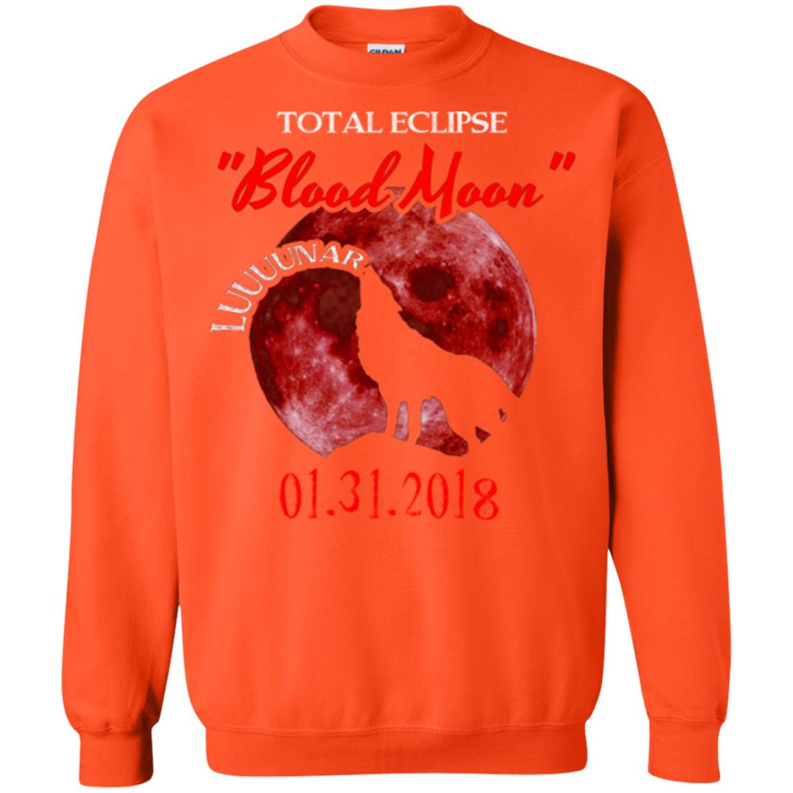 Eclipse T-shirt Total Eclipse Luuuunar Blood Moon Orange