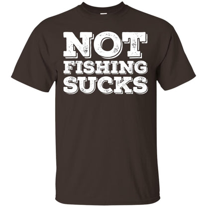 Not Fishing Sucks Love Fisherman Angler Boat Lake Shirt Dark Chocolate