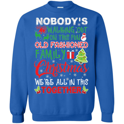 Christmas T-shirt We_re All In This Together Royal