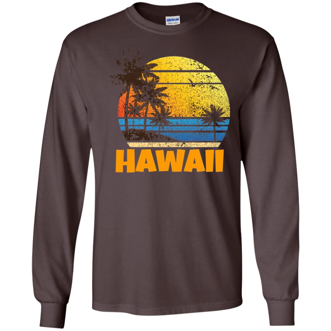 Old School 70_s Hawaiian The Aloha State T-shirt Dark Chocolate