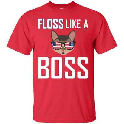 Floss Like A Boss Cat Shirt Red