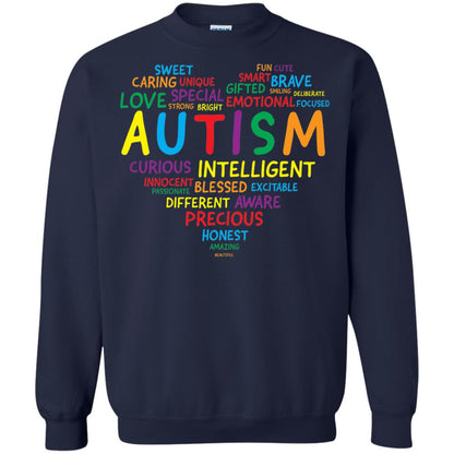 Autism Heart Autism Awareness T-shirt Navy