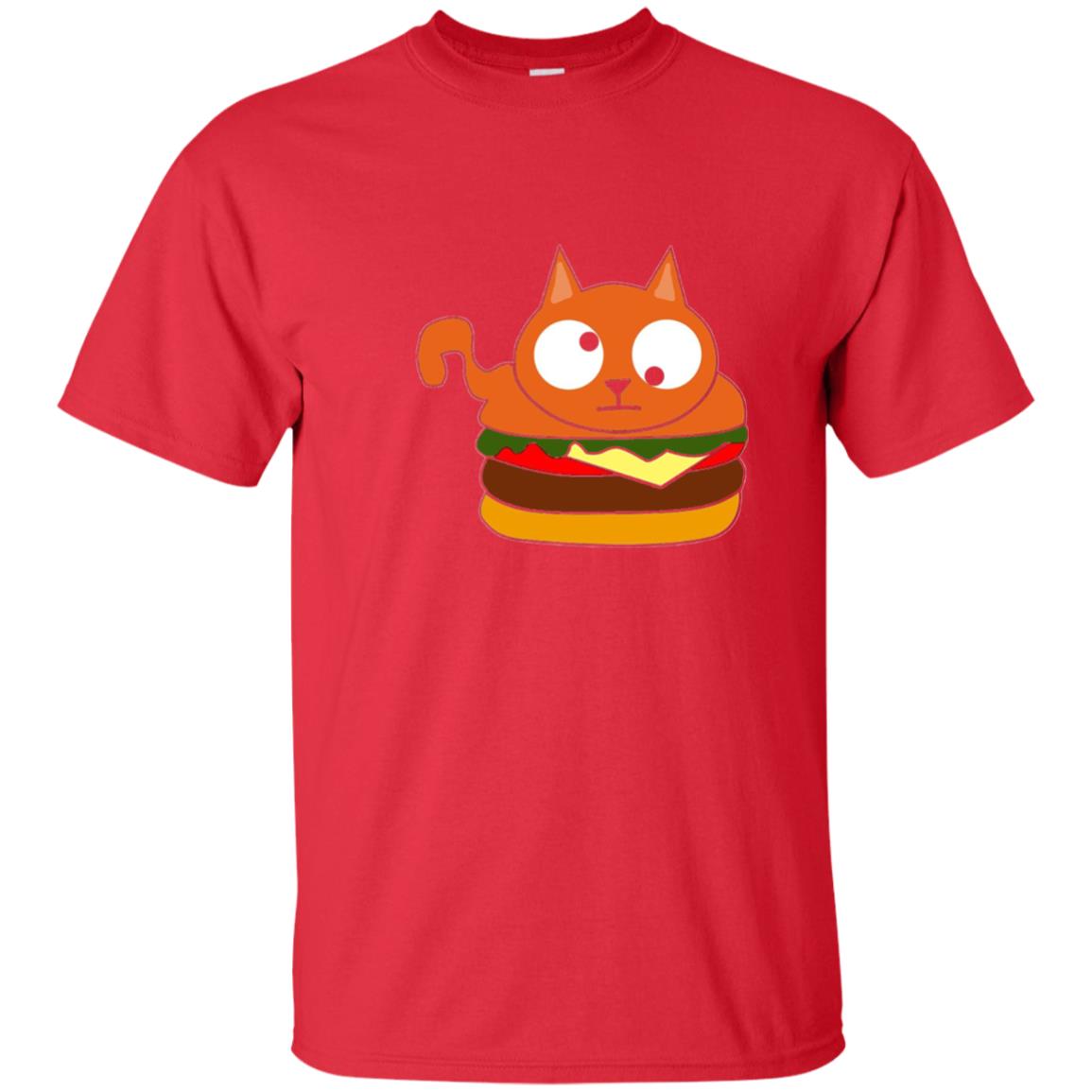 Chibi Kitty Burger Kawaii Cat Lovers Shirt Red