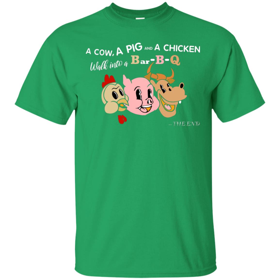 A Cow A Pig And A Chicken Walk Into A Bar-b-q The End Shirt Irish Green
