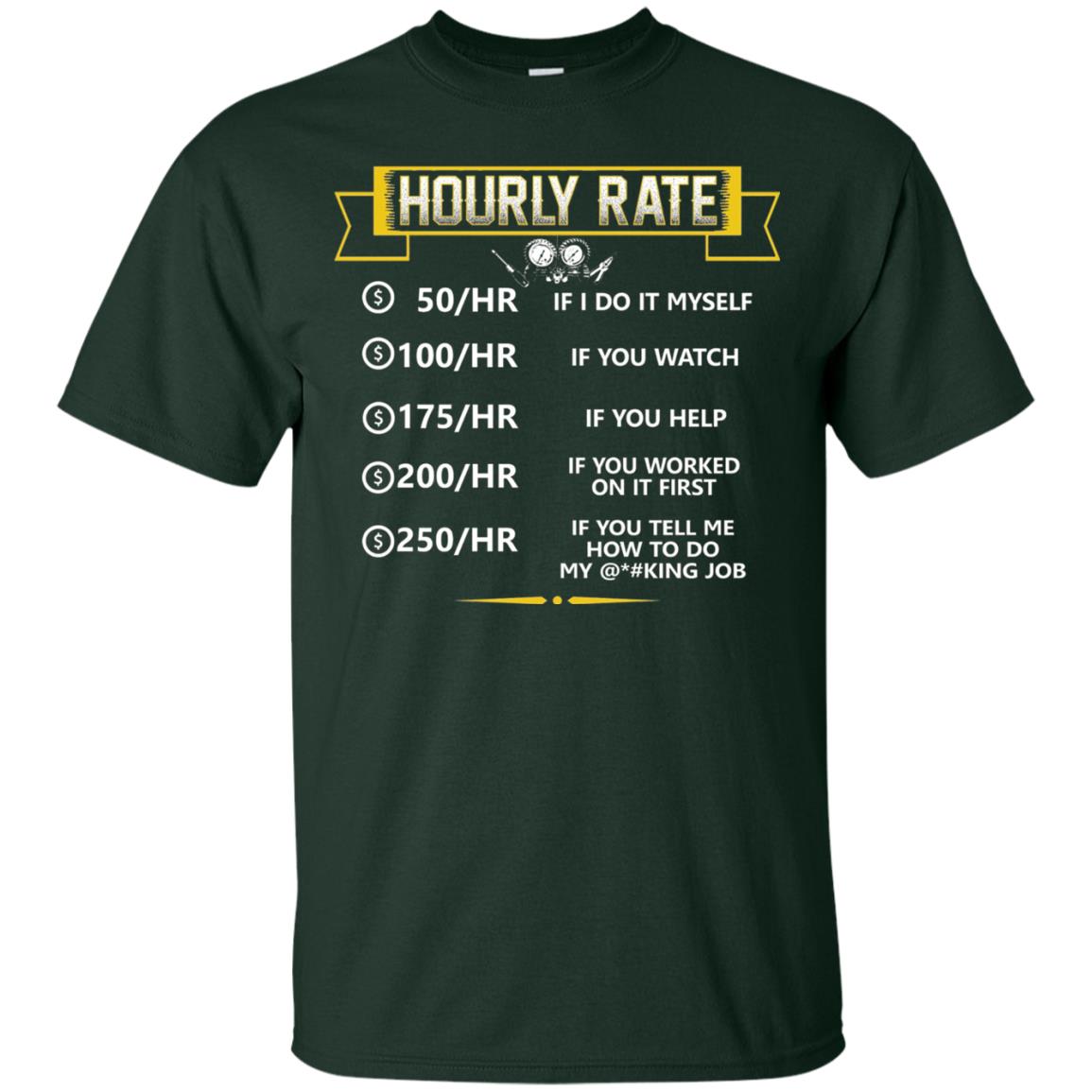 Hvac Tech Hourly Rate Shirt Forest