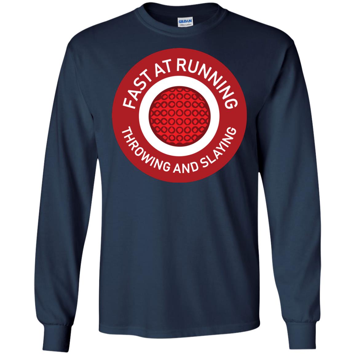 Fast At Running Throwing And Slaying Dodgeball Shirts Navy