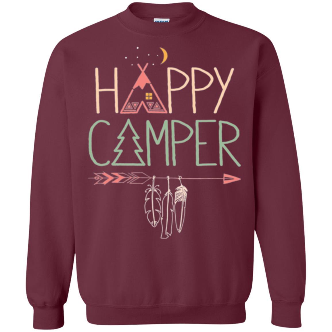 Camper T-shirt Happy Camping Maroon