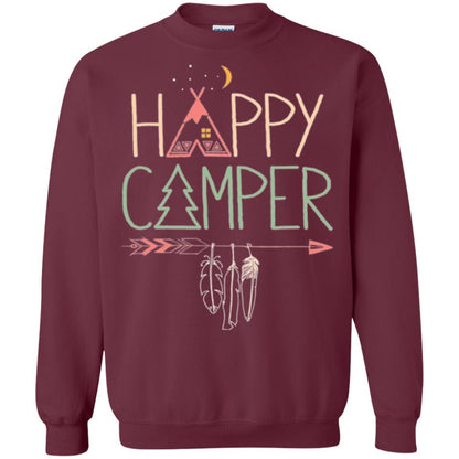 Camper T-shirt Happy Camping Maroon