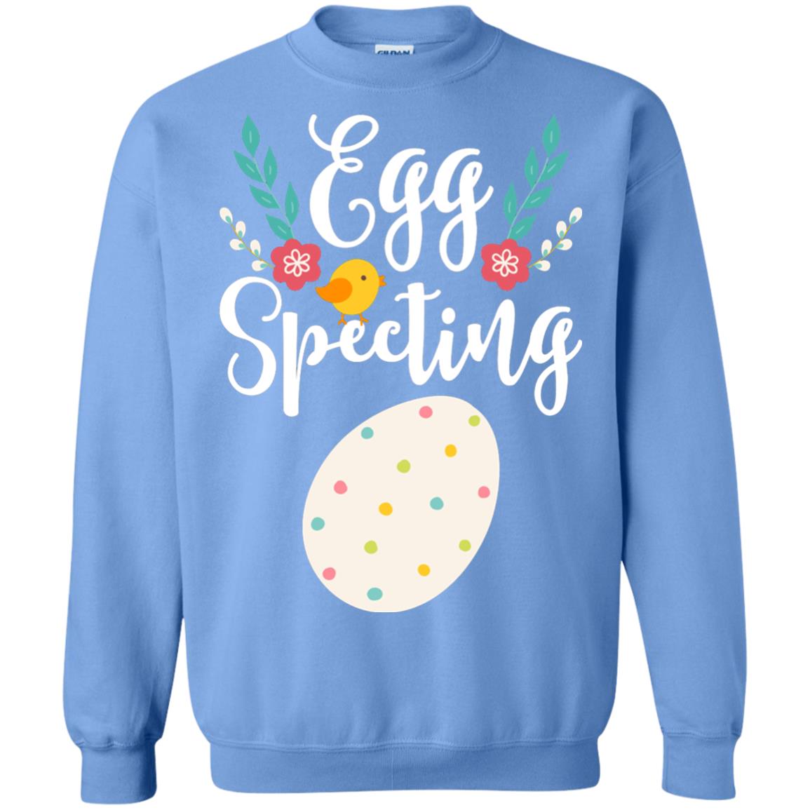 Egg Specting Announcement Pregnant Easter T-shirt Carolina Blue