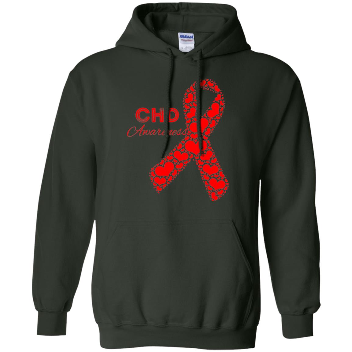 Chd Congenital Heart Defect Awareness T-shirt National Wear Red Forest Green