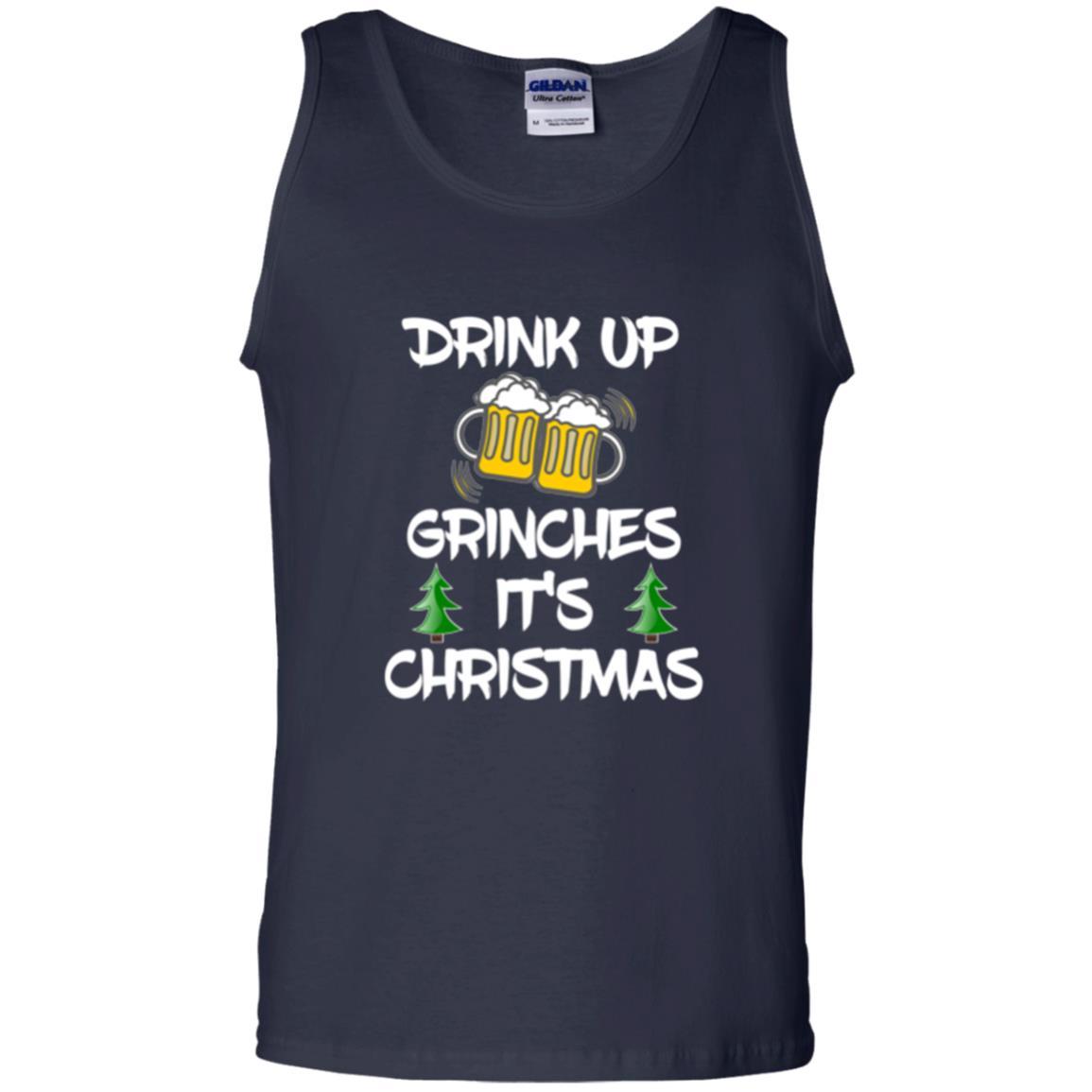 Beer Lover T-shirt Drink Up Beer Grinches It's Christmas Navy