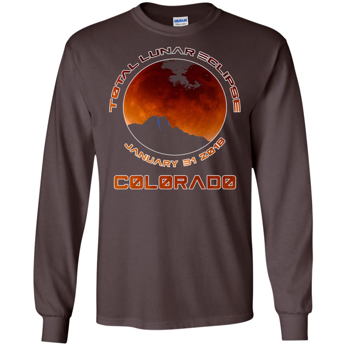 Colorado Lunar Eclipse 2018 T-shirt January 31 Dark Chocolate