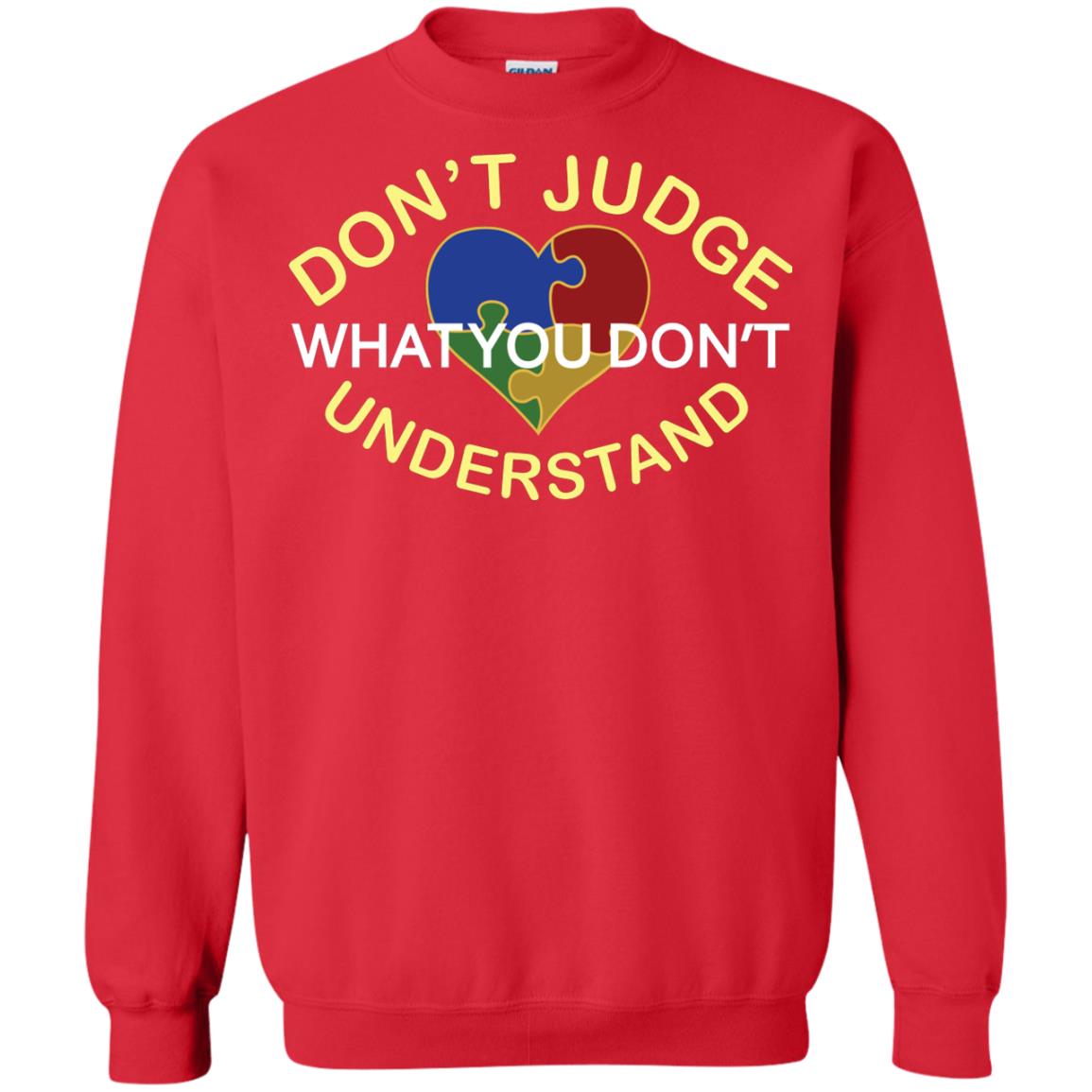 Don't Judge What You Don't Understand Autism Awearness Shirt Red