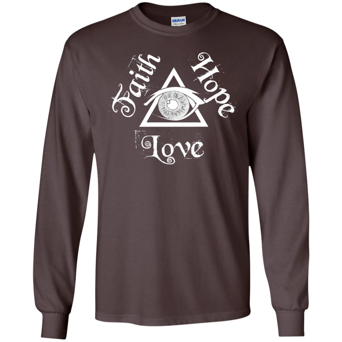 Faith Hope Love Eye Of Providence Esoteric Shirt Dark Chocolate